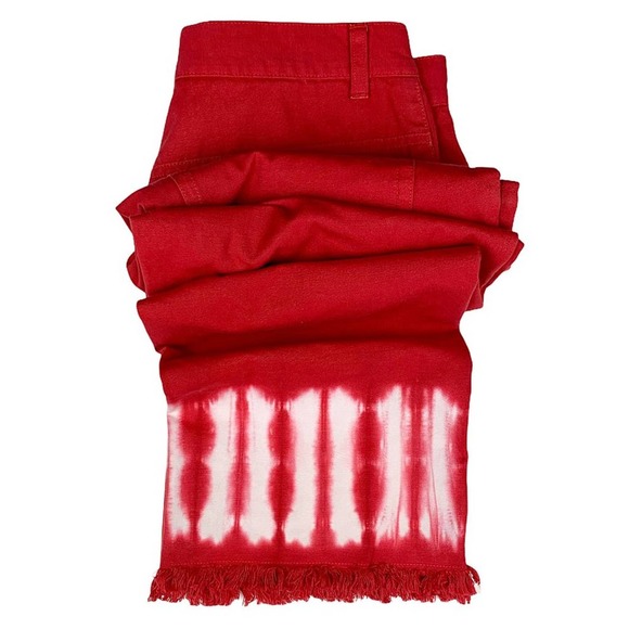 Vintage High-Rise Tie-Dye Raw-Hem Crop Flare Jeans - Picture 7 of 8